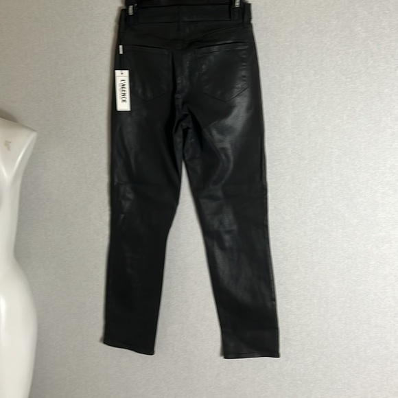 NEW L’AGENCE jeans Alexia high Rise crop Cigarette black coated jeans size 25 - Picture 4 of 16